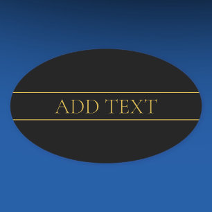 Classy Customizable Gold Text & Lines Oval Sticker