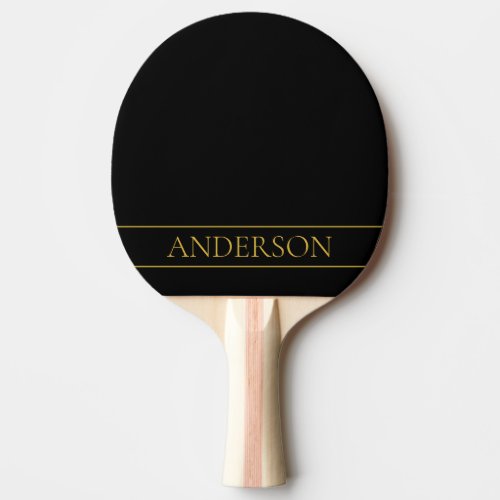 Classy Customizable Gold Text  Lines Ping Pong Paddle