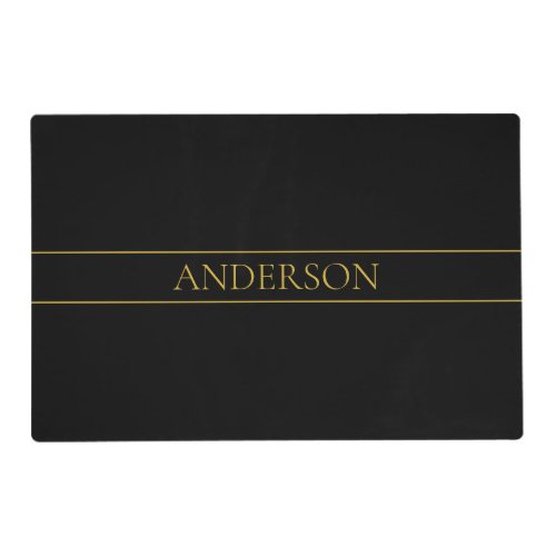 Classy Customizable Gold Text  Lines Placemat