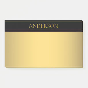 Classy Customizable Gold Text & Lines Post-it Notes