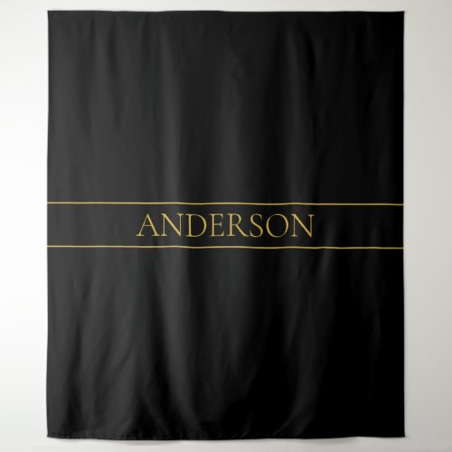 Classy Customizable Gold Text  Lines Tapestry