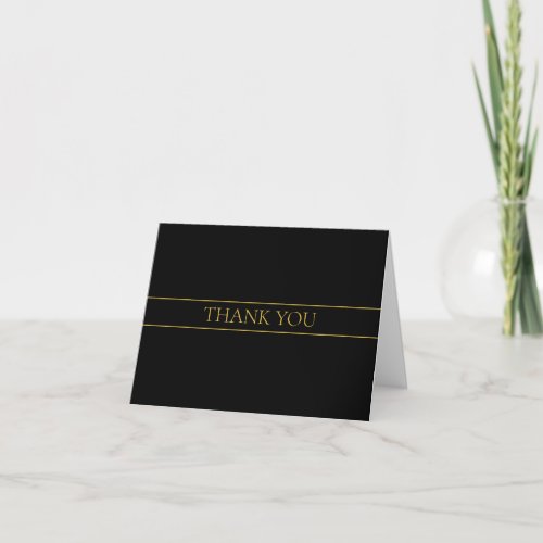 Classy Customizable Gold Text  Lines Thank You Card