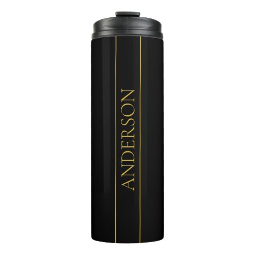 Classy Customizable Gold Text  Lines Thermal Tumbler