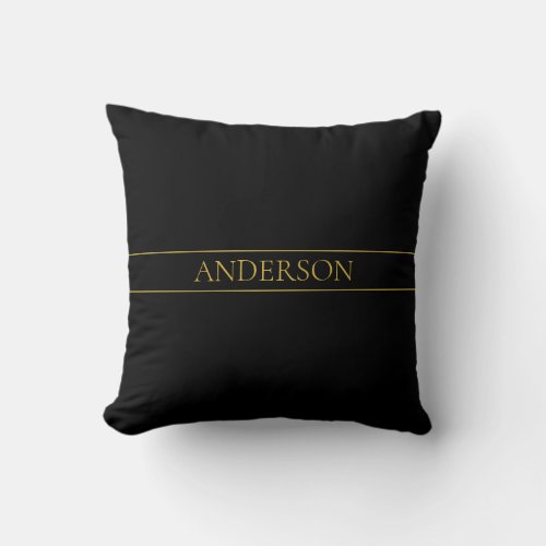 Classy Customizable Gold Text  Lines Throw Pillow