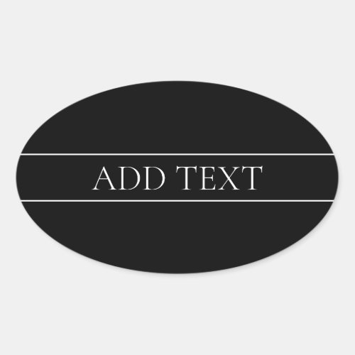 Classy Customizable White Text  Lines Oval Sticker