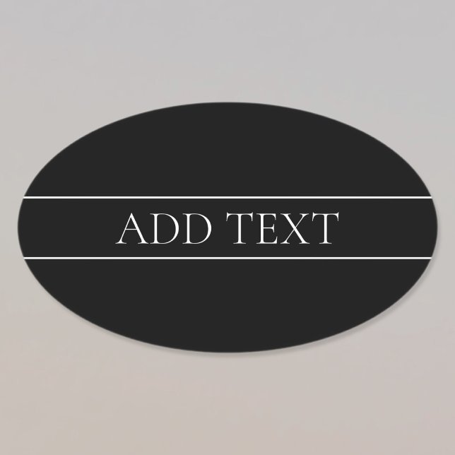 Classy Customizable White Text & Lines Oval Sticker (Creator Uploaded)