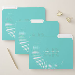 Classy cyan Elegant geometric Professional File Folder