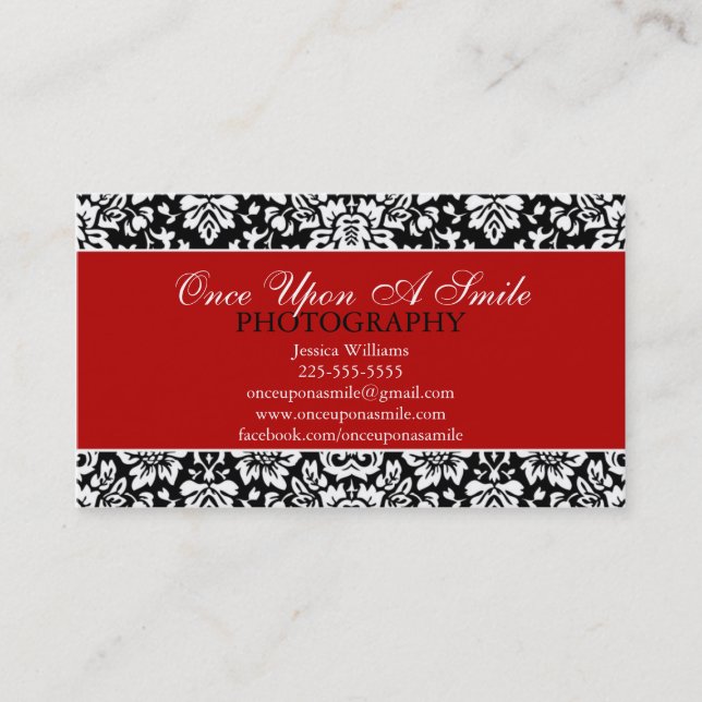 Classy Damask Business Card (Front)