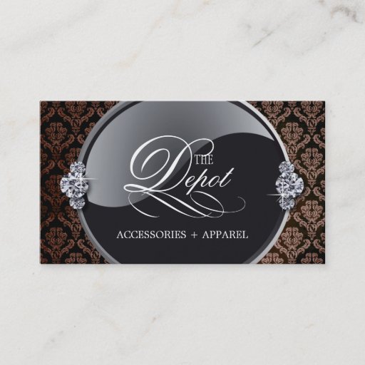 Customizable Classy Damask Business Card