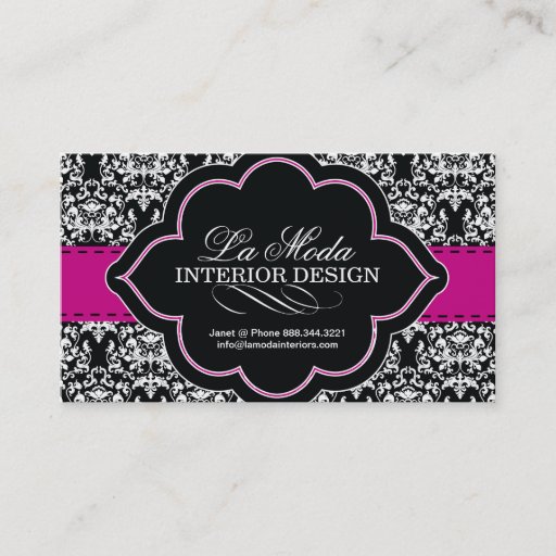 Customizable Classy Damask Business Card