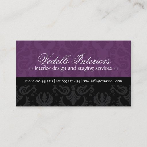 Customizable Classy Damask Designer Business Card