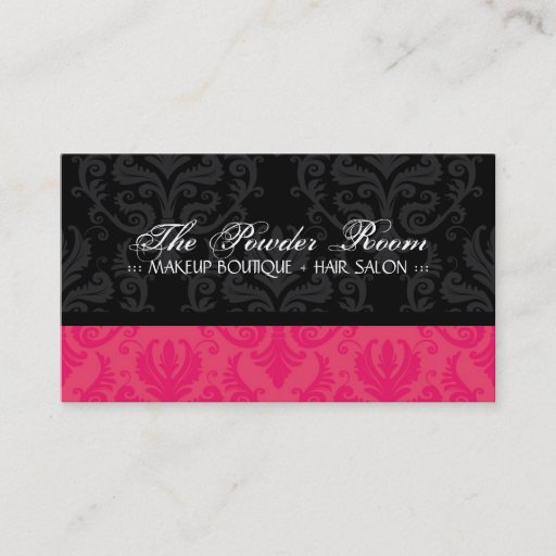 Customizable Classy Damask Designer Business Card
