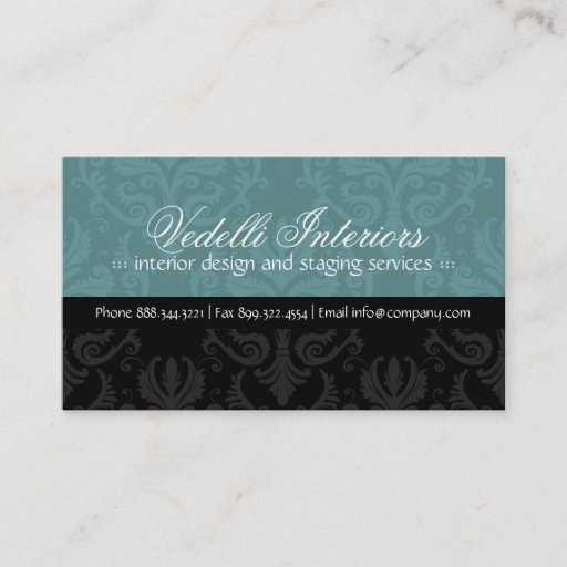 Customizable Classy Damask Designer Business Card