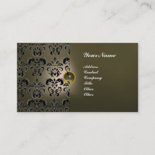 CLASSY DAMASK GEM MONOGRAM BUSINESS CARD