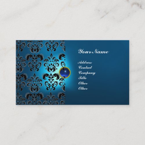 CLASSY DAMASK GEM  MONOGRAM BUSINESS CARD