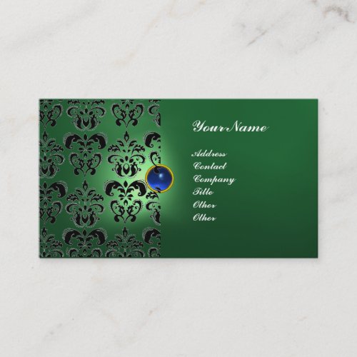 CLASSY DAMASK GEM  MONOGRAM BUSINESS CARD