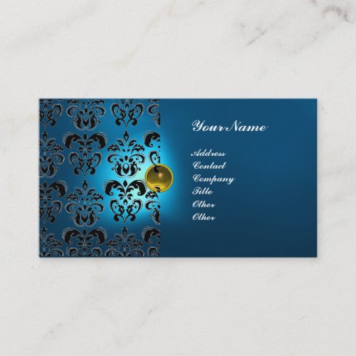 CLASSY DAMASK GEM  MONOGRAM BUSINESS CARD