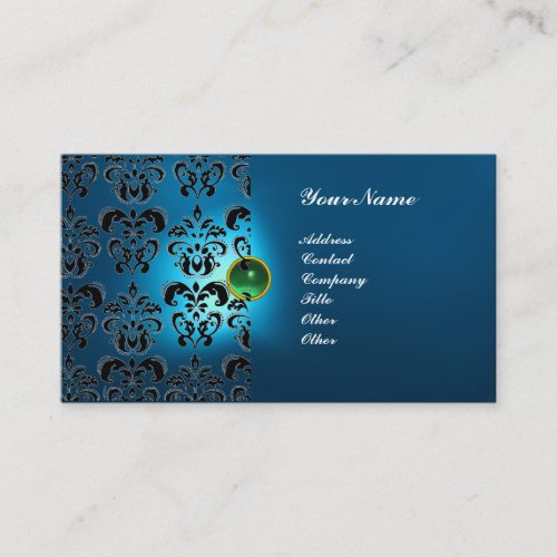 CLASSY DAMASK GEM  MONOGRAM BUSINESS CARD