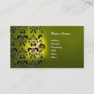 CLASSY DAMASK GEM  MONOGRAM BUSINESS CARD
