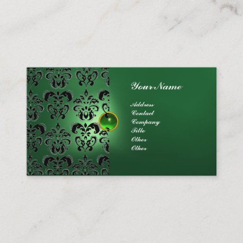 CLASSY DAMASK GEM  MONOGRAM BUSINESS CARD