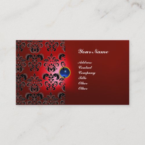 CLASSY DAMASK GEM  MONOGRAM BUSINESS CARD