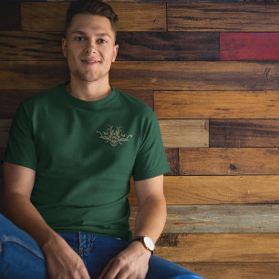 Classy Damask Geometric Flora With Branches T-Shi T-Shirt