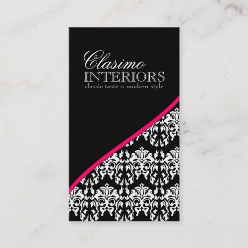 Classy Damask Interior Designer Business Card