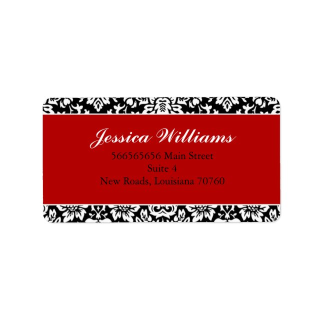 Classy Damask Label (Front)