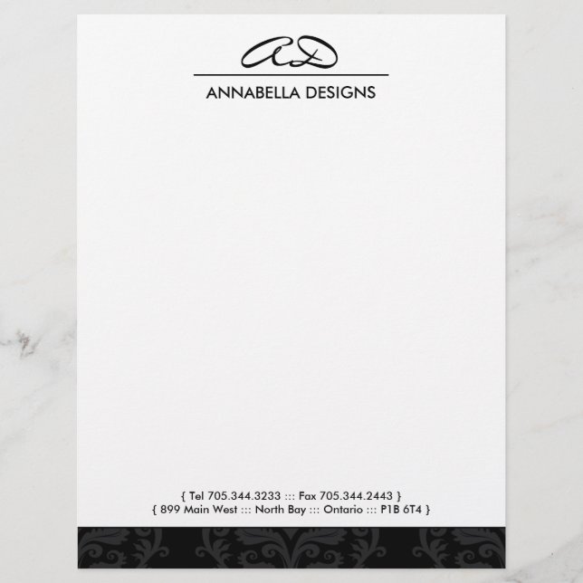 Classy Damask  Letterhead (Front)
