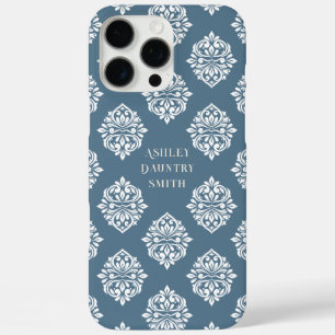 Classy Damask Regency Teal Grey iPhone 16 Pro Max Case