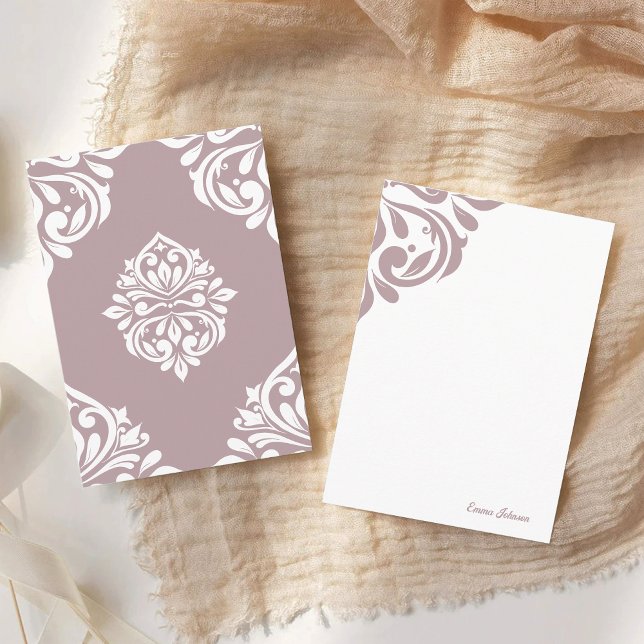 Classy Damask Regency Tuscany Pale Pink Note Card (Creator Uploaded)