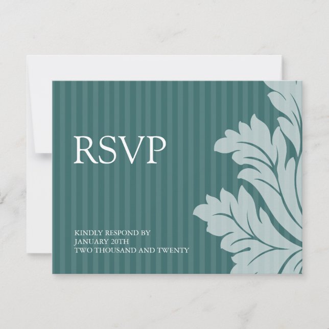 Classy Damask RSVP Cards (Front)
