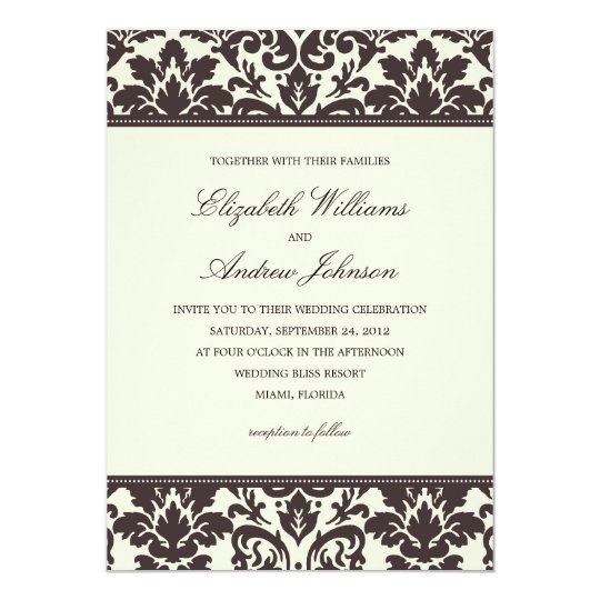 CLASSY DAMASK WEDDING INVITATION