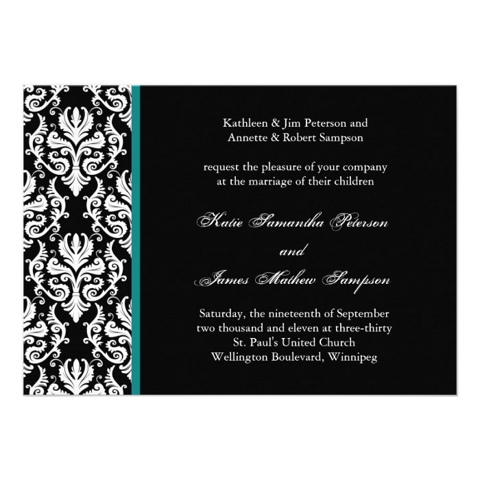 Classy Damask Wedding Invitation