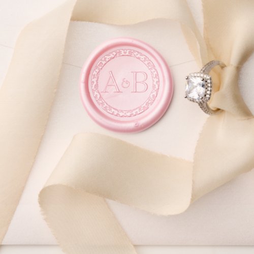 Classy Damask Wreath Wedding Monogram Wax Seal Stamp