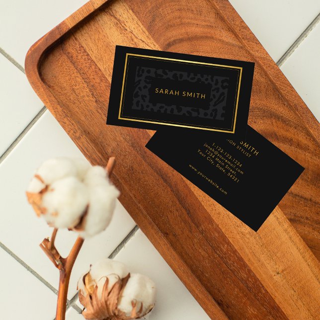 Classy Dark Animal Print Professional Business Card (Creator Uploaded)