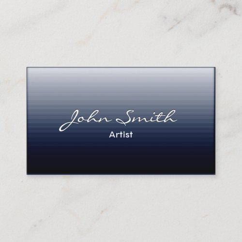 Classy Dark Blue Metal Artist Business Card