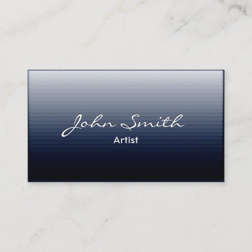 Customizable Classy Dark Blue Metal Artist Business Card