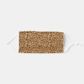 Classy Dark Brown Ivory Leopard Skin Spots On Tan Adult Cloth Face Mask (Front, Folded)
