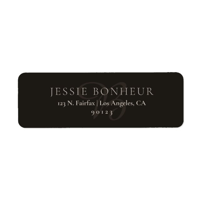 Classy Dark Brown Return Address Label (Front)