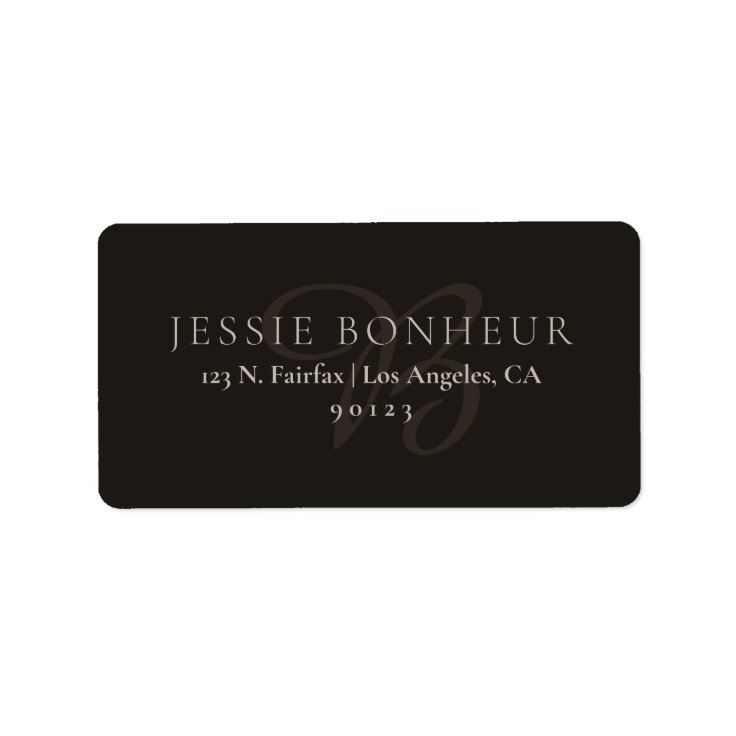 Classy Dark Brown Return Address Label Zazzle