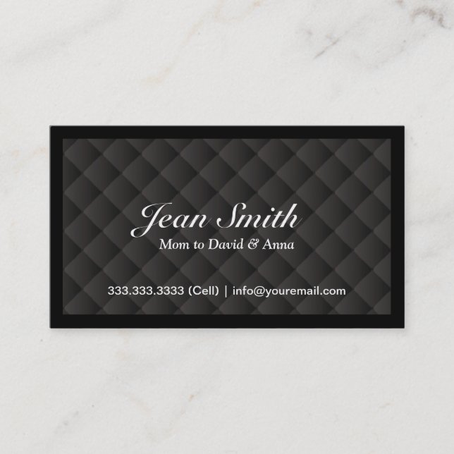 Classy Dark Diamond Quilt Mommy Card (Front)