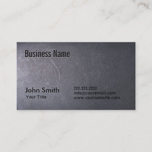 Classy Dark Gray Leather Texture Business Card