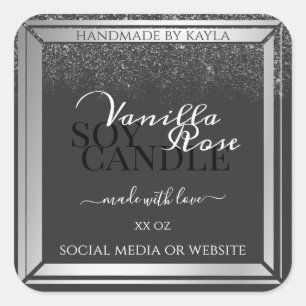 Classy Dark Gray & Silver Product Packaging Labels