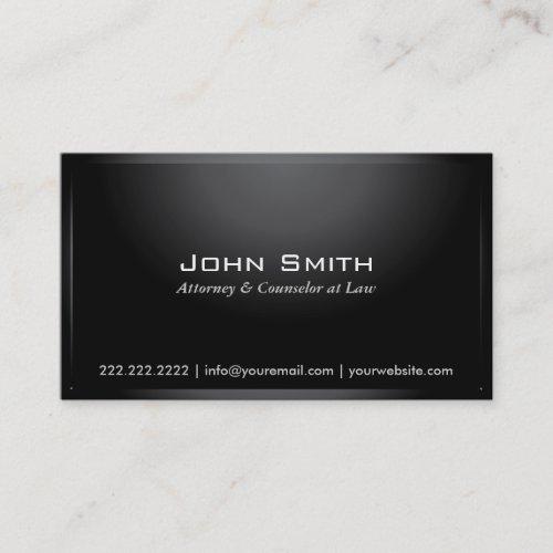Classy Dark Lawyer Metal Look Business Card