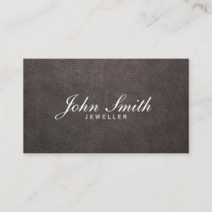 Classy Dark Leather Jewellery Business Card