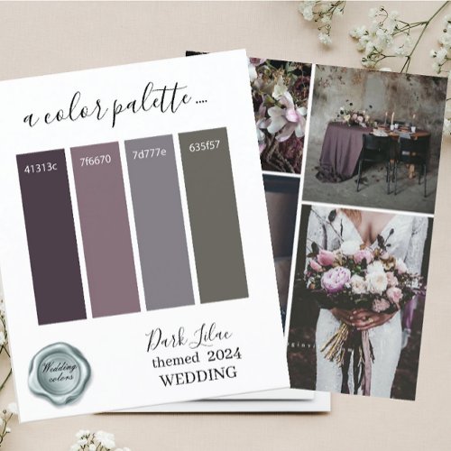 Classy  Dark Lilac  Wedding colors Palette Card 20