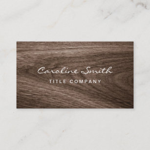 Classy dark oak wood grain professional profile business card