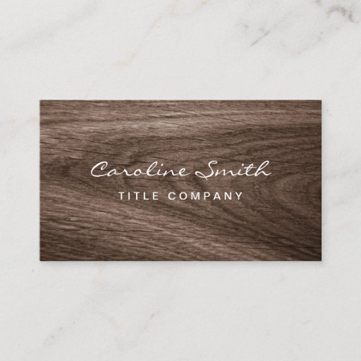 Customizable Classy dark oak wood grain professional profile business card