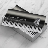 Classy Dark Piano & Voice Teacher Business Card at Zazzle